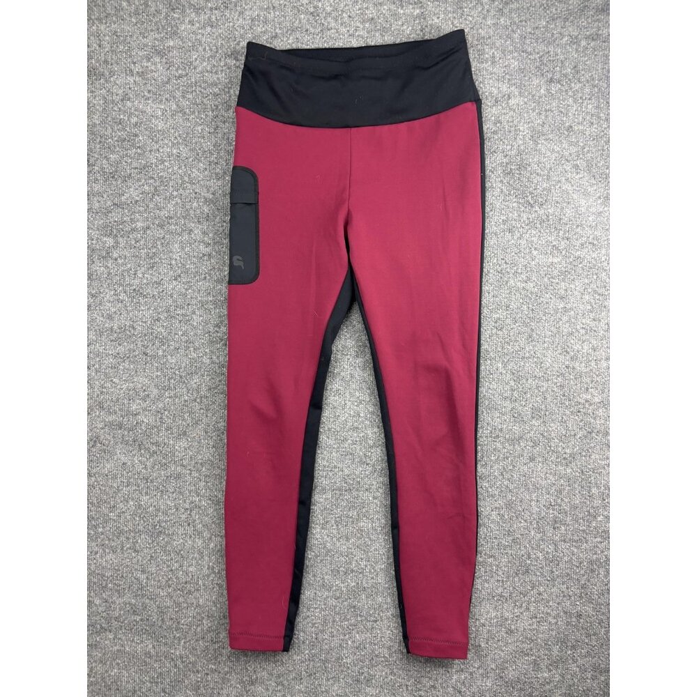 Backcountry‎ Leggings Womens Medium Burgundy Black Fleece Lined Pocket Hiking